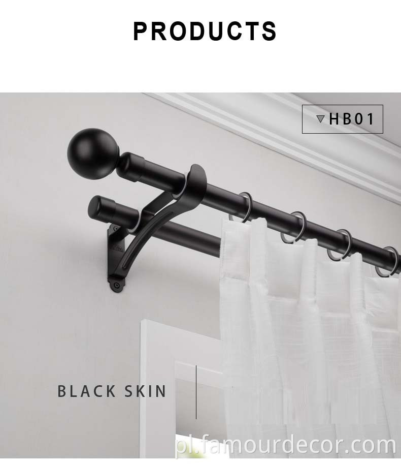 60 Mm Metal Ball Curtain Rod